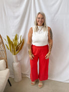 Linen Ankle Pant-Poppy Red-Pants-allie Rose-The Silo Boutique, Women's Fashion Boutique Located in Warren and Grand Forks North Dakota
