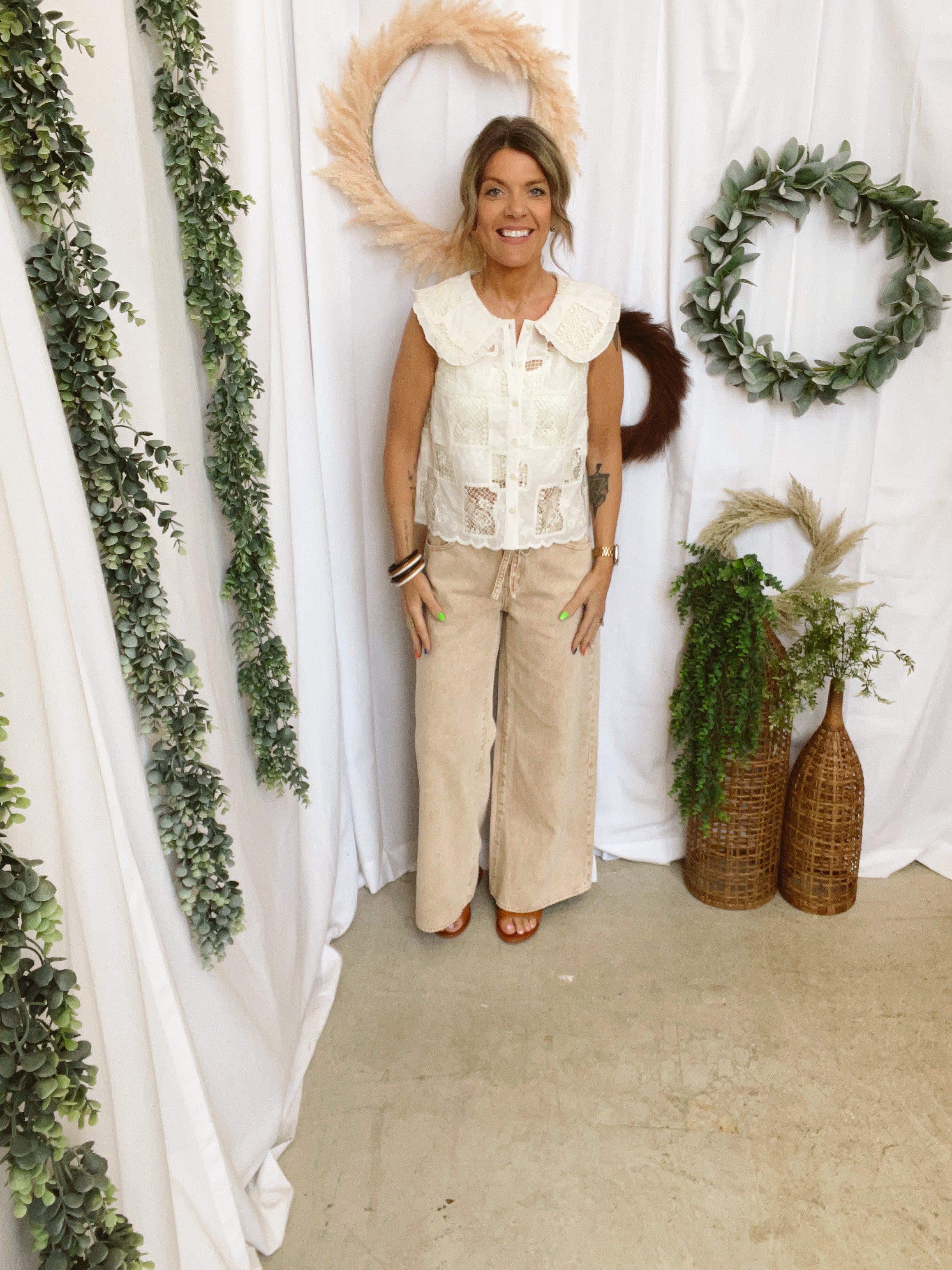 Beige Washed Color Jeans-Jeans-miou muse-The Silo Boutique, Women's Fashion Boutique Located in Warren and Grand Forks North Dakota