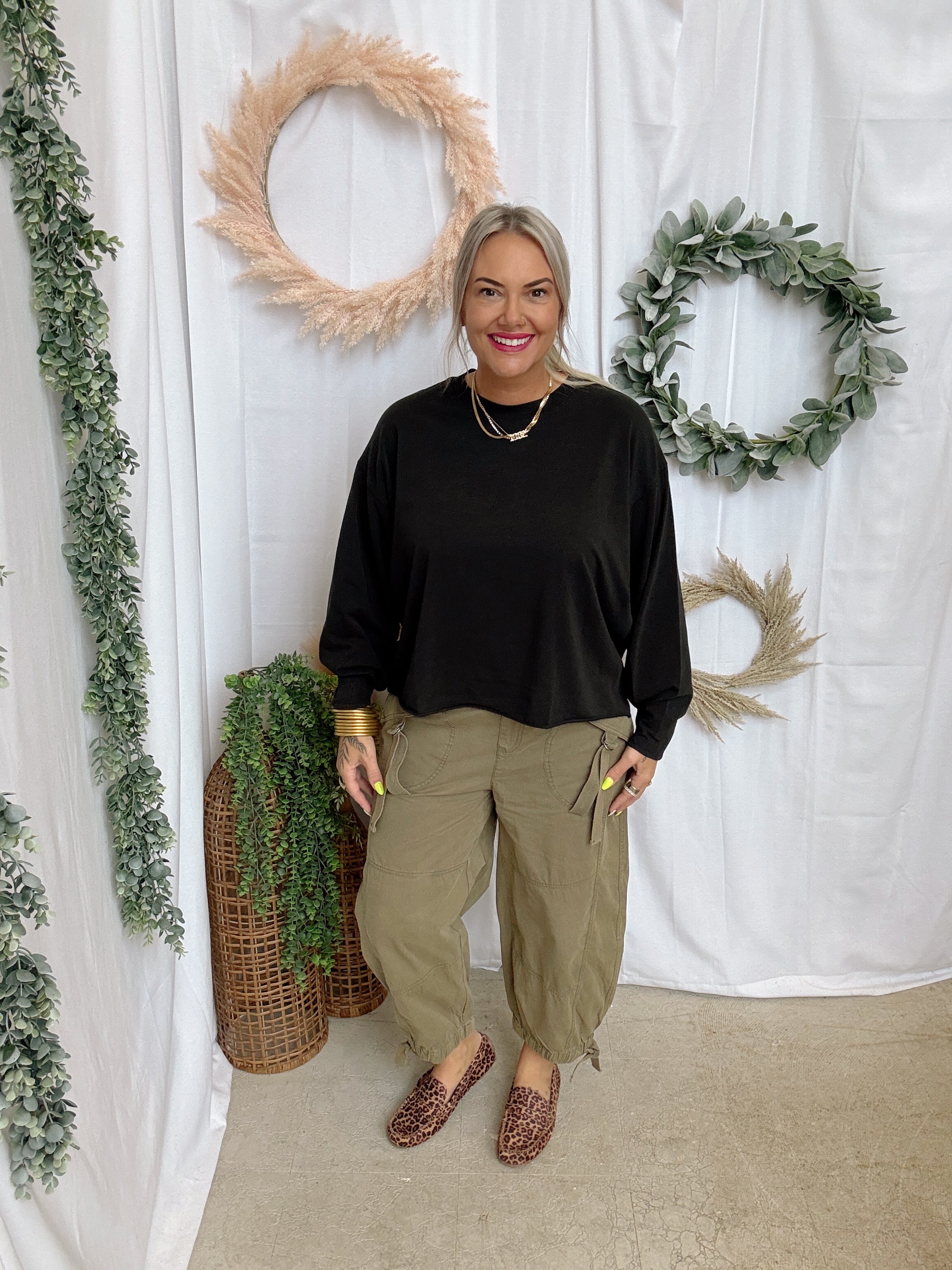 Mono B Pima Long Sleeve Boxy Tee-Black-Long Sleeve Tops-mono b-The Silo Boutique, Women's Fashion Boutique Located in Warren and Grand Forks North Dakota