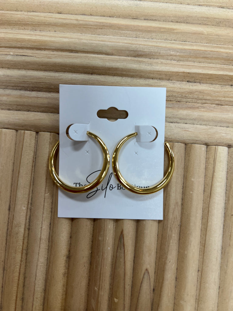 Mini Smooth Hoop Earring-Earrings-Fame-The Silo Boutique, Women's Fashion Boutique Located in Warren and Grand Forks North Dakota