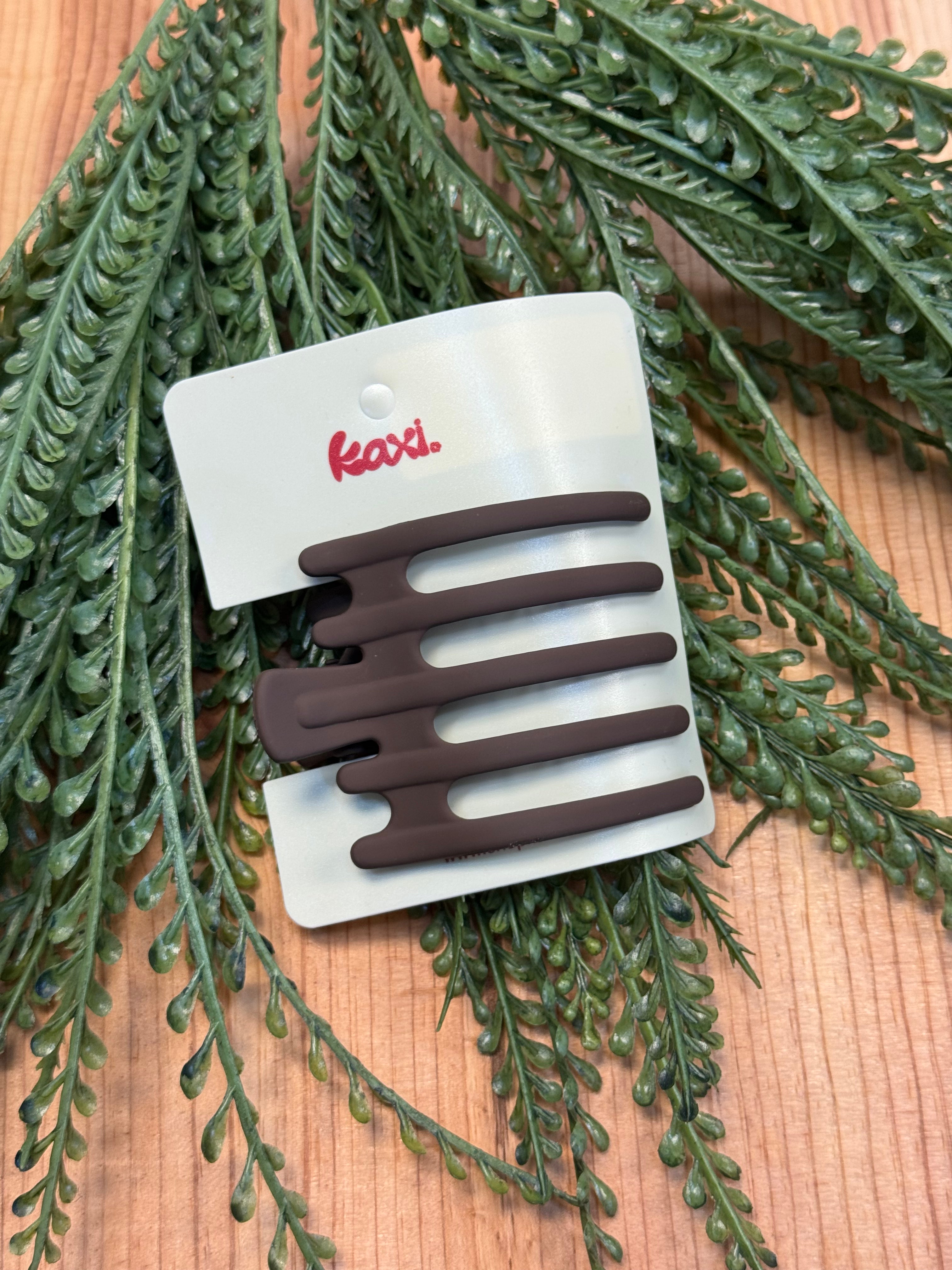 KAXI Wide Lay Down Claw Clip-Matte Brown-Hair Accessories-zad-The Silo Boutique, Women's Fashion Boutique Located in Warren and Grand Forks North Dakota