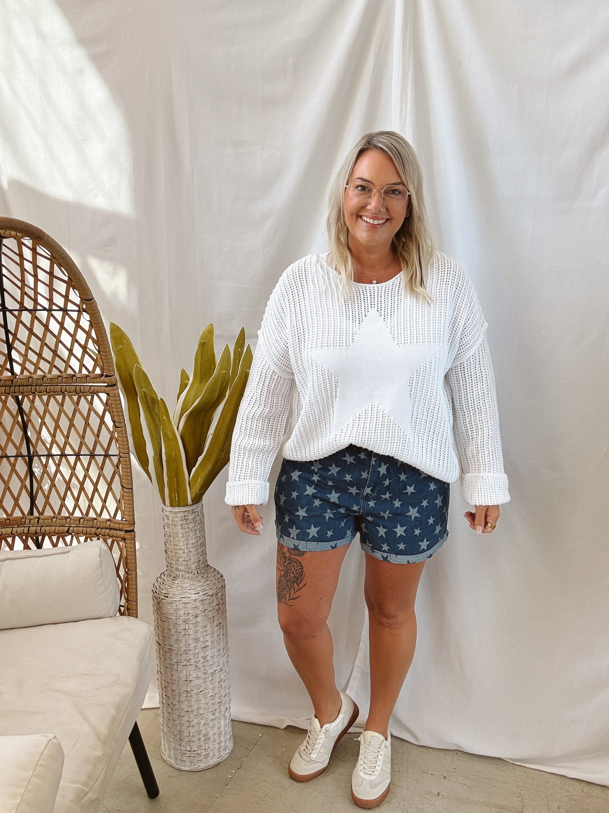 Shoot for the Stars Shorts-FINAL SALE-Shorts-she and sky-The Silo Boutique, Women's Fashion Boutique Located in Warren and Grand Forks North Dakota