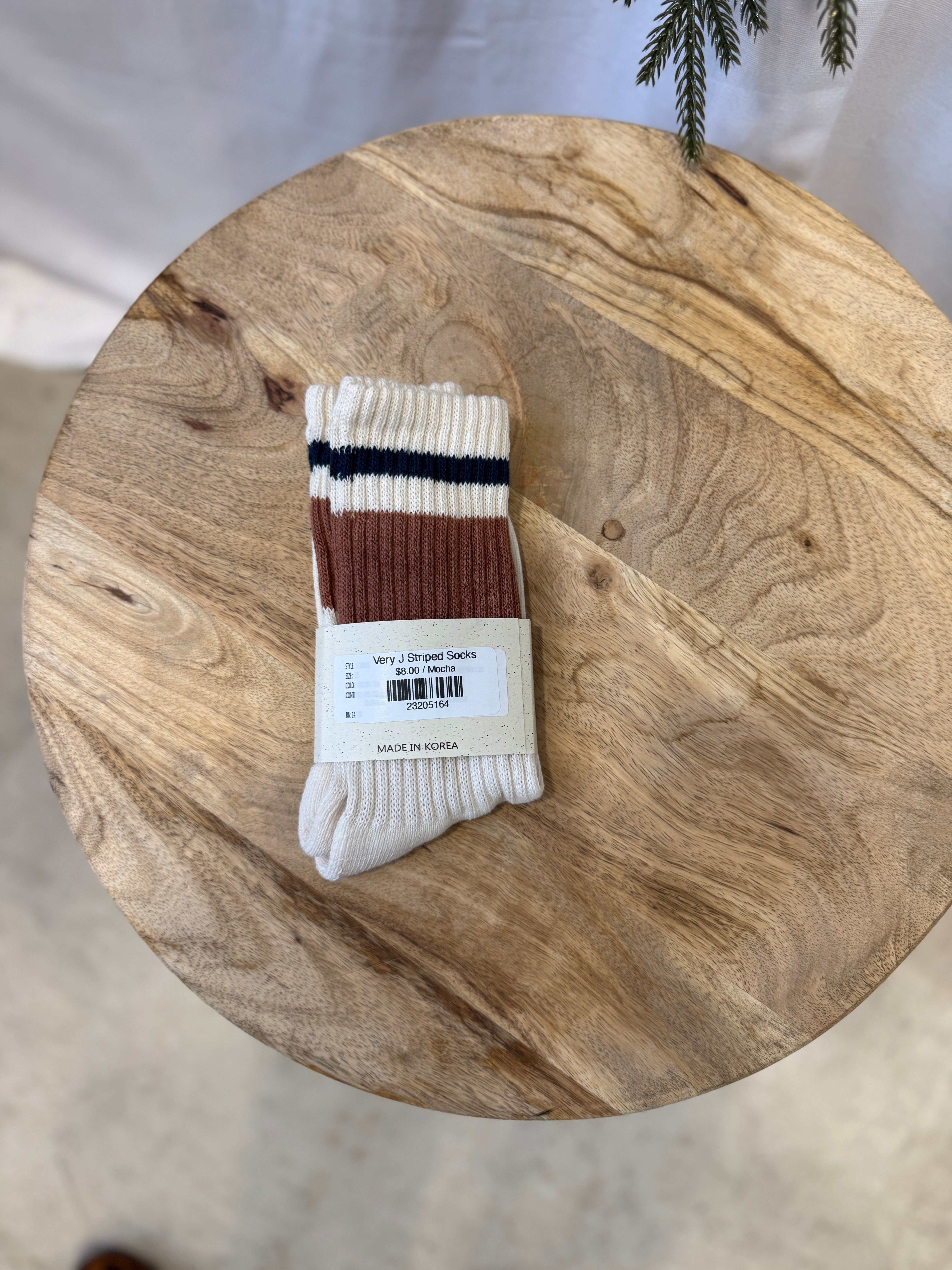 Very J Striped Socks-Socks-very j-The Silo Boutique, Women's Fashion Boutique Located in Warren and Grand Forks North Dakota