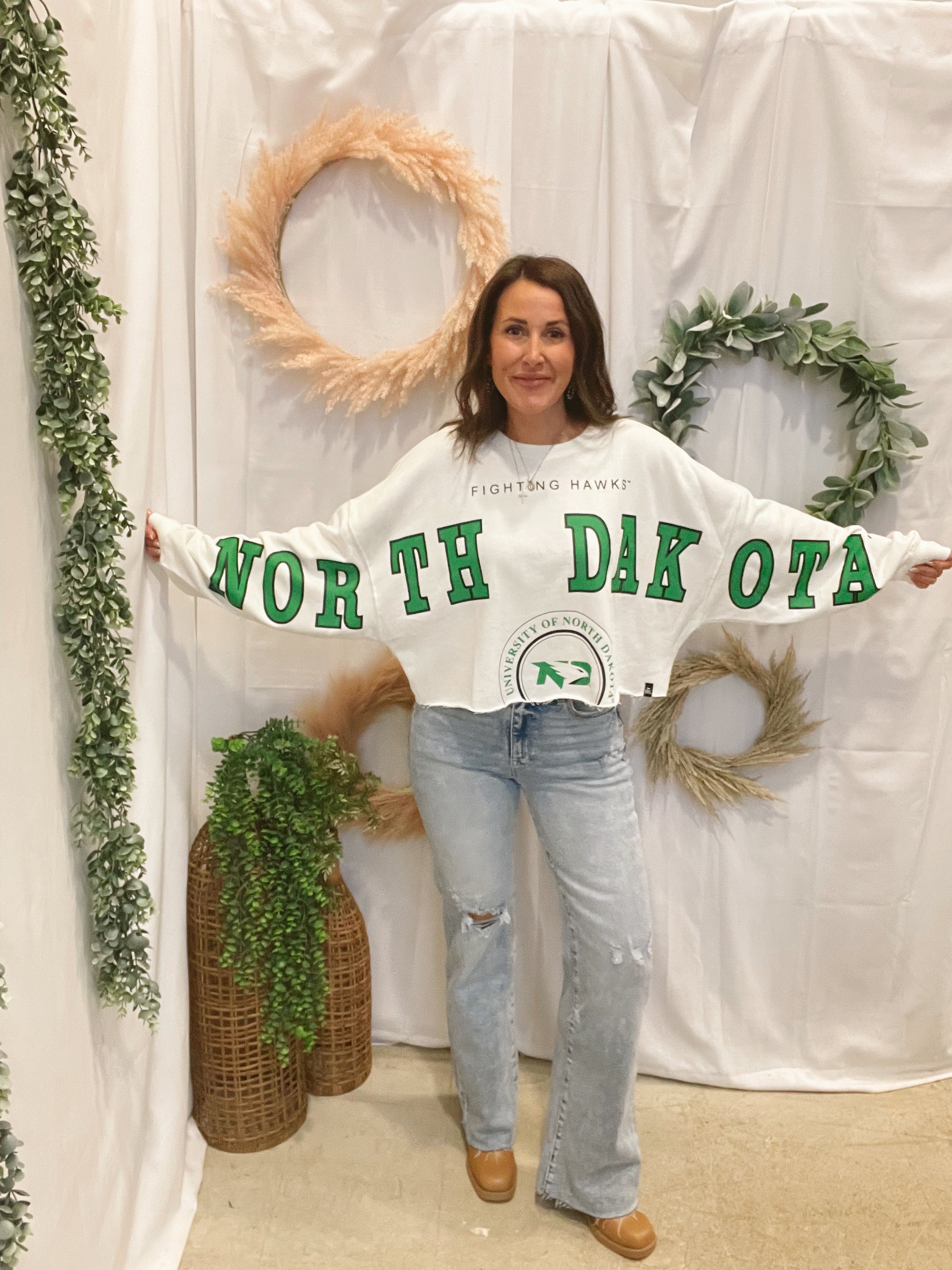 Game Day Social Crop Long Sleeve-Long Sleeve Tops-gameday social-The Silo Boutique, Women's Fashion Boutique Located in Warren and Grand Forks North Dakota