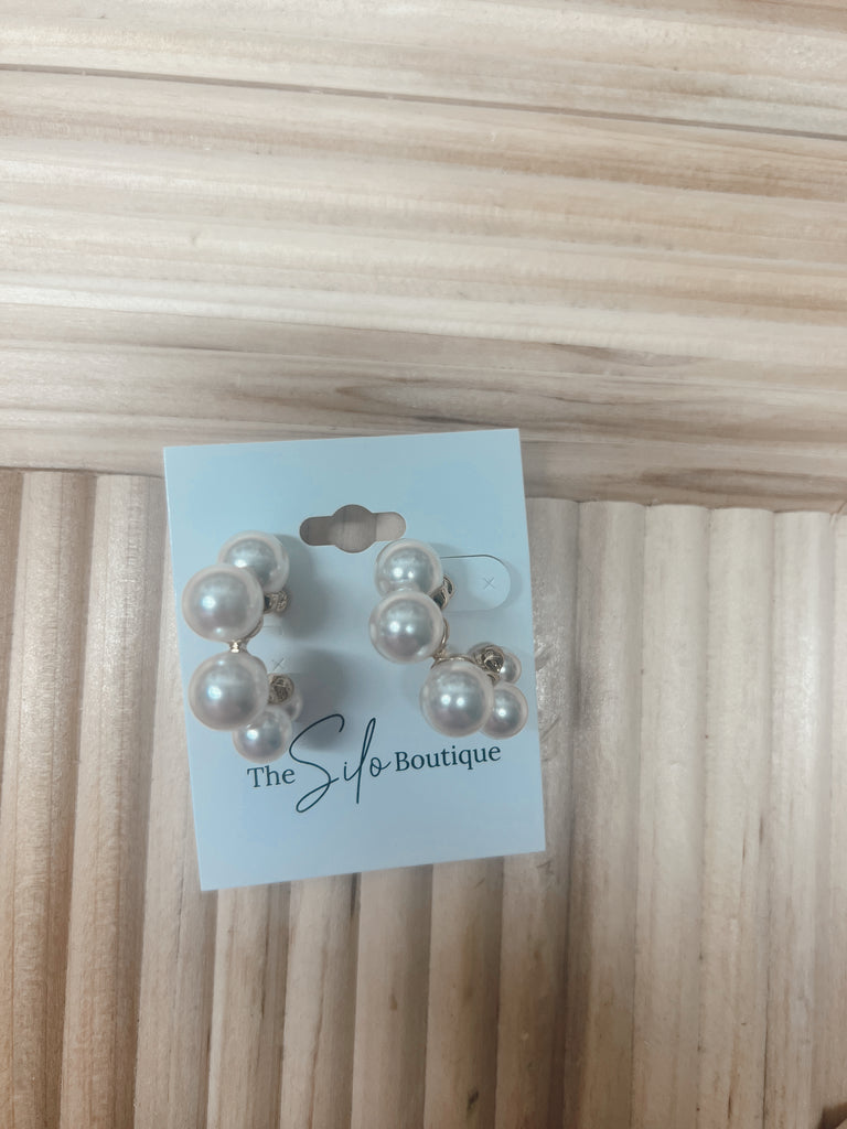 Fav Pearl Hoop Earrings-earrings-Fame-The Silo Boutique, Women's Fashion Boutique Located in Warren and Grand Forks North Dakota