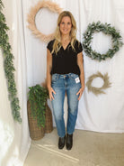 Muse Cap Sleeve Top-Black-Long Sleeve Tops-miou muse-The Silo Boutique, Women's Fashion Boutique Located in Warren and Grand Forks North Dakota