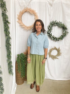 Risen Puff Short Sleeve Denim Top-Coats & Jackets-risen-The Silo Boutique, Women's Fashion Boutique Located in Warren and Grand Forks North Dakota