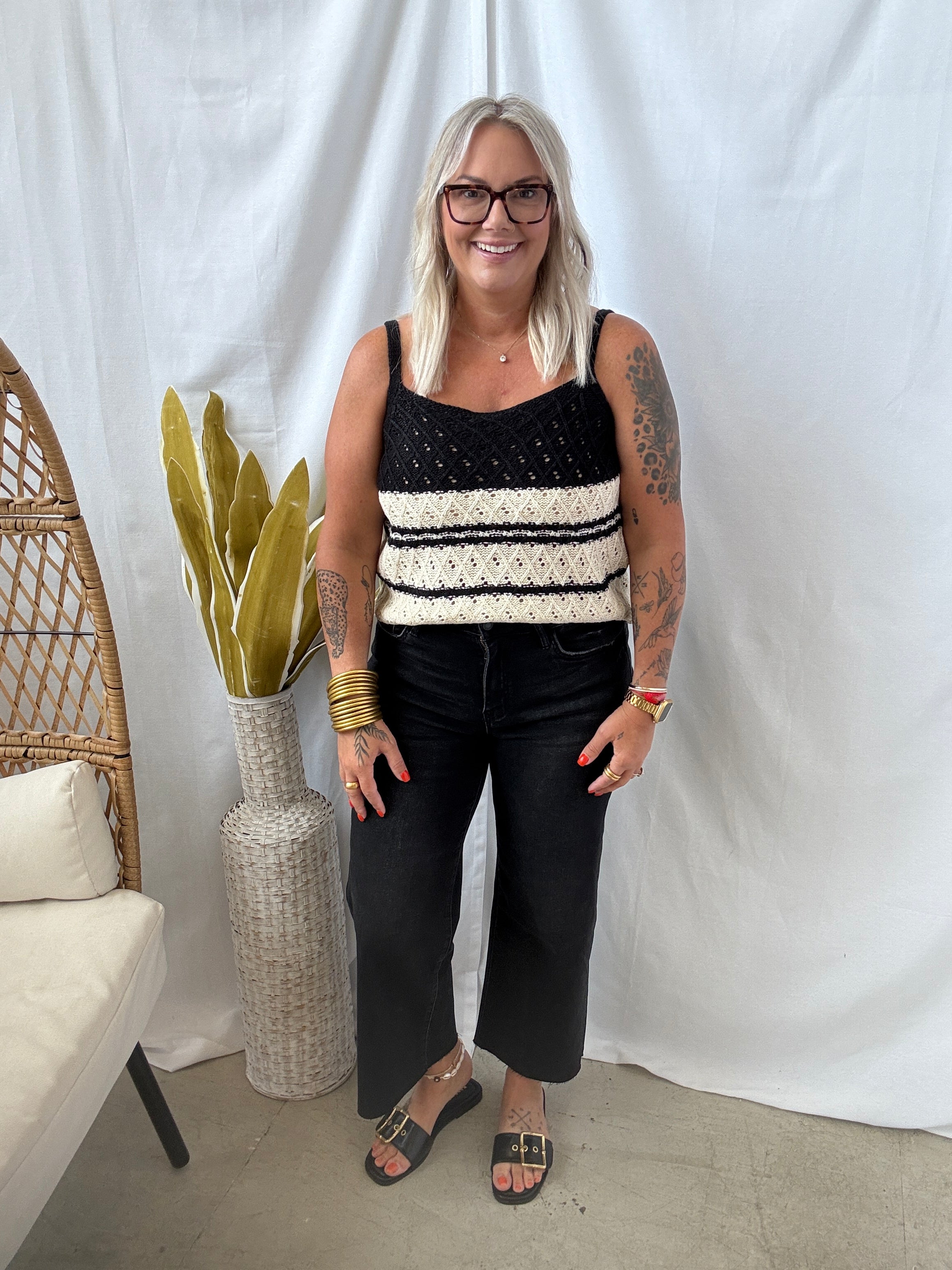 Vervet Super Soft Black Crop Wide Leg Jeans-Jeans-vervet-The Silo Boutique, Women's Fashion Boutique Located in Warren and Grand Forks North Dakota