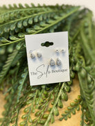 Pear Teardrop Earring Set-Silvar-Earrings-fame-The Silo Boutique, Women's Fashion Boutique Located in Warren and Grand Forks North Dakota