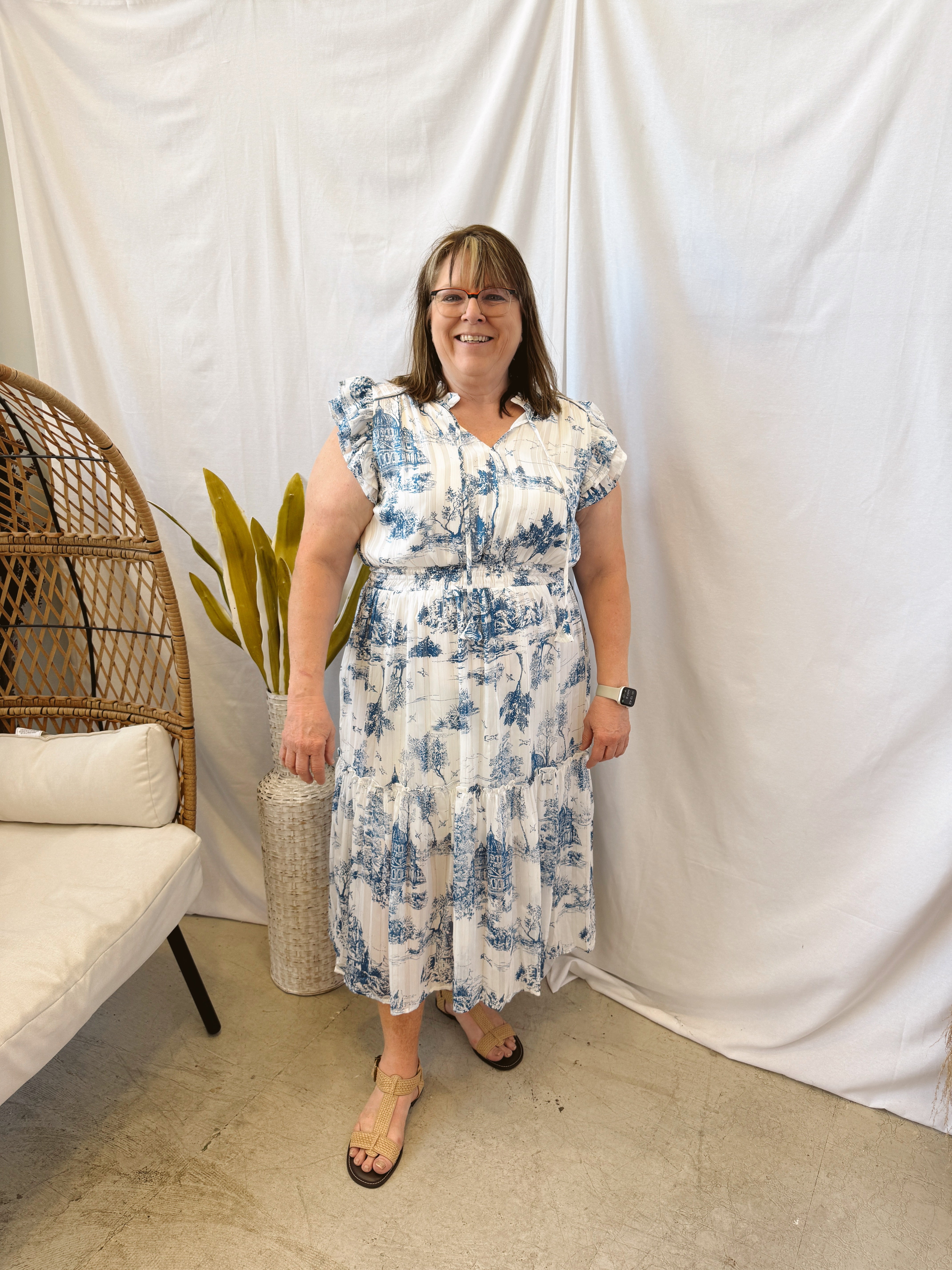 Blue Land Dress-Final Sale-Dresses-Umgee-The Silo Boutique, Women's Fashion Boutique Located in Warren and Grand Forks North Dakota