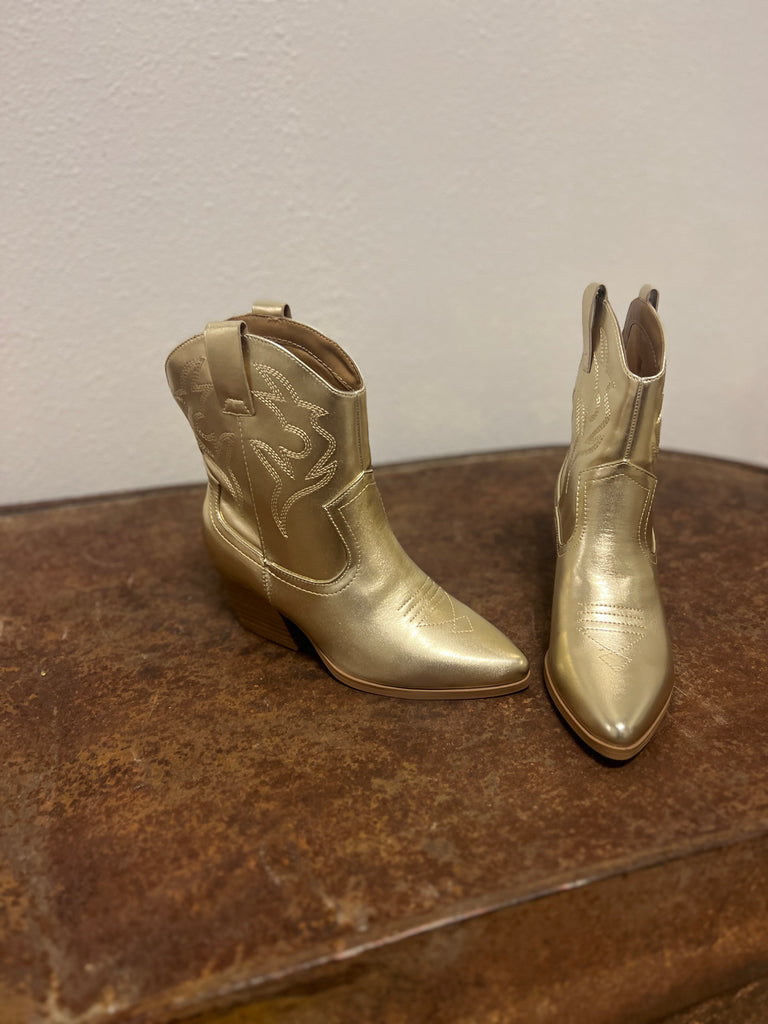 Soda Blazing Gold Boot-Boots-soda-The Silo Boutique, Women's Fashion Boutique Located in Warren and Grand Forks North Dakota