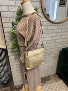 Joy Susan Layla Top Zip Crossbody Purse-Gold-Purses-joy susan-The Silo Boutique, Women's Fashion Boutique Located in Warren and Grand Forks North Dakota