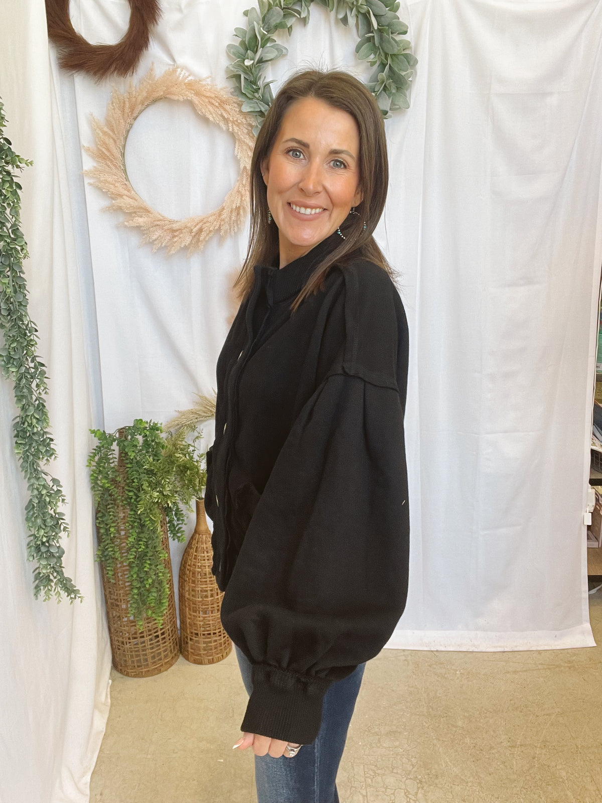 Heidi Snap Button Cardigan Jacket-Black-Shackets-hyfve-The Silo Boutique, Women's Fashion Boutique Located in Warren and Grand Forks North Dakota