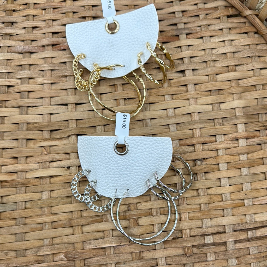 Tex Hoop Earring Set-earrings-Fame-The Silo Boutique, Women's Fashion Boutique Located in Warren and Grand Forks North Dakota