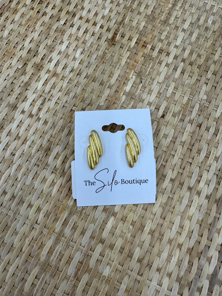 Brushed Plated Earrings-earrings-Fame-The Silo Boutique, Women's Fashion Boutique Located in Warren and Grand Forks North Dakota