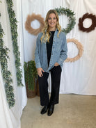 Meg Denim Button Up Top-Long Sleeve Tops-hyfve-The Silo Boutique, Women's Fashion Boutique Located in Warren and Grand Forks North Dakota