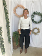 Muse Denim and Leather Mix Jeans-Jeans-miou muse-The Silo Boutique, Women's Fashion Boutique Located in Warren and Grand Forks North Dakota