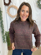 Max Mocha Seam Sweater-Sweaters-blu pepper-The Silo Boutique, Women's Fashion Boutique Located in Warren and Grand Forks North Dakota