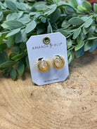 Natalie Polished Raised Rib Hoop-Amanda Blu-The Silo Boutique, Women's Fashion Boutique Located in Warren and Grand Forks North Dakota