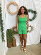 Flounce and Flow Romper-Green-Jumpsuits & Rompers-mono b-The Silo Boutique, Women's Fashion Boutique Located in Warren and Grand Forks North Dakota