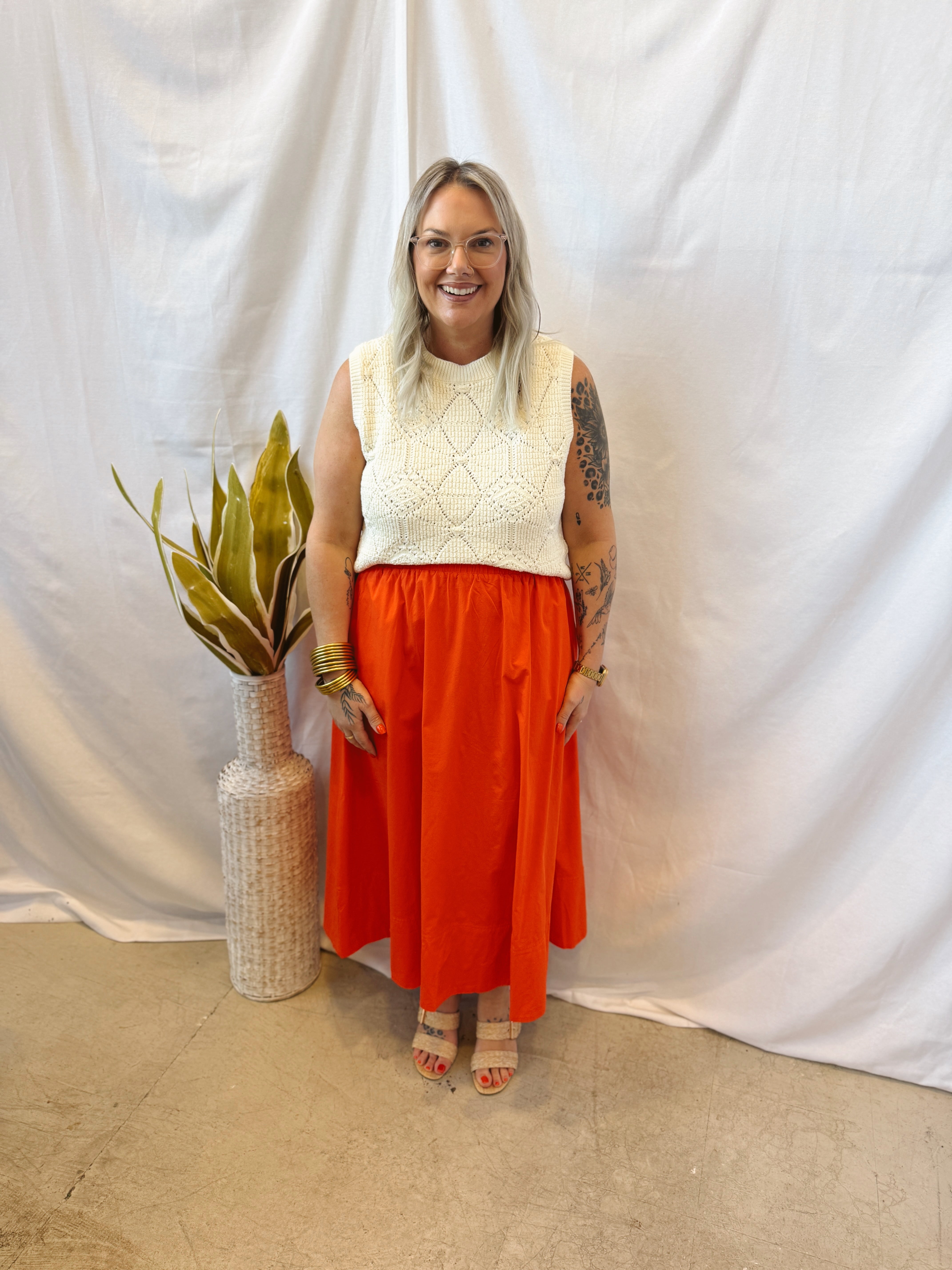 Charming Skirt-Tomato-Final Sale-Skirts-hyfve-The Silo Boutique, Women's Fashion Boutique Located in Warren and Grand Forks North Dakota