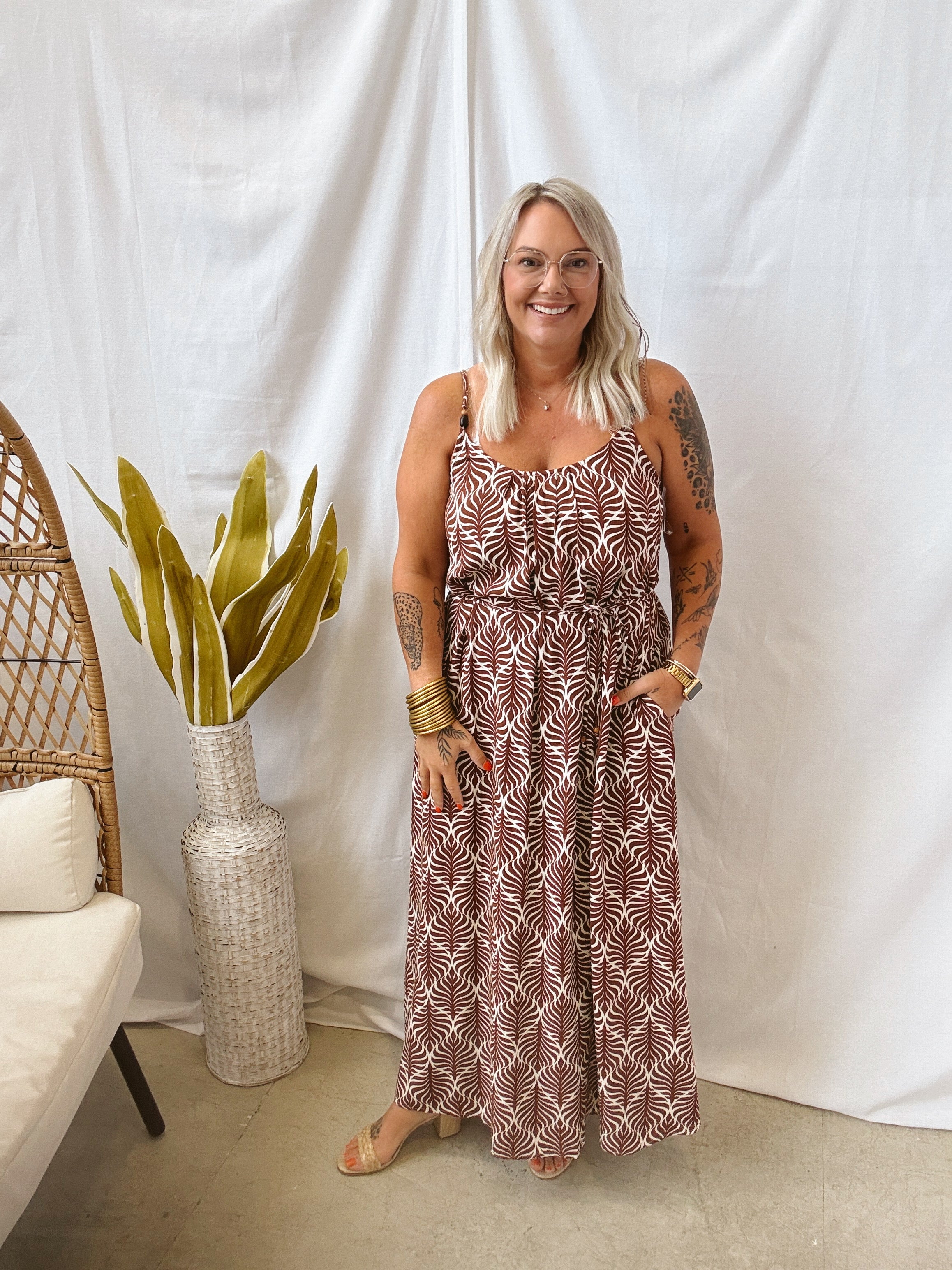 Geo Print Maxi Dress-Final Sale-Dresses-staccato-The Silo Boutique, Women's Fashion Boutique Located in Warren and Grand Forks North Dakota