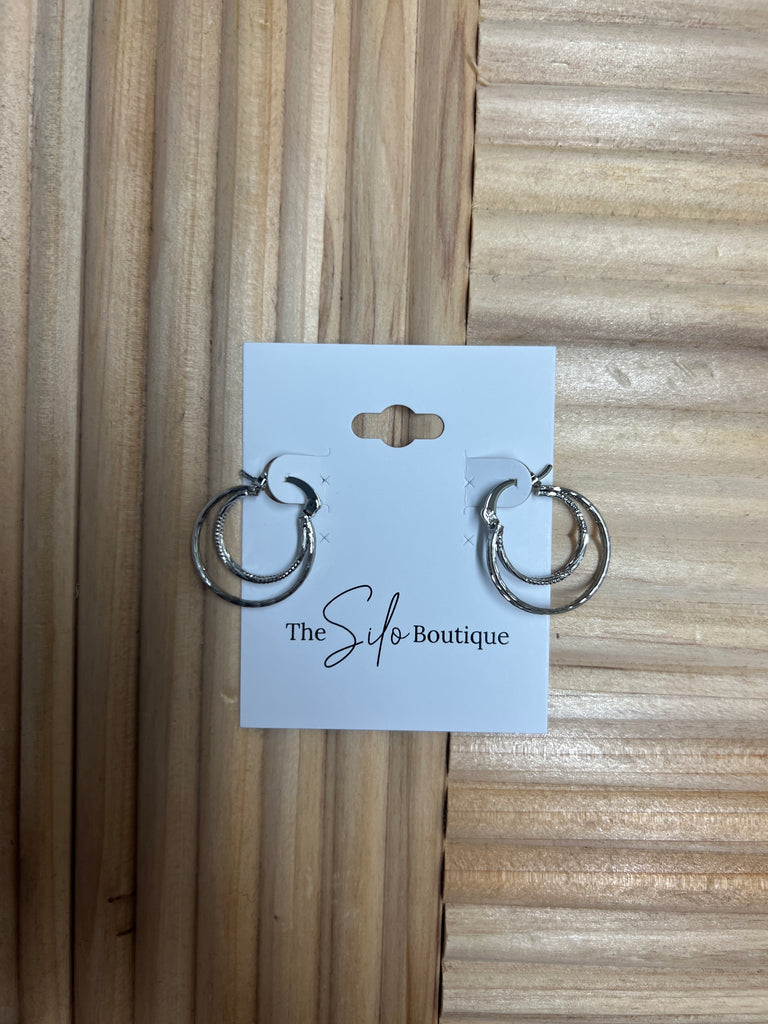 Pincatch Double Hoop Earrings-Earrings-Fame-The Silo Boutique, Women's Fashion Boutique Located in Warren and Grand Forks North Dakota