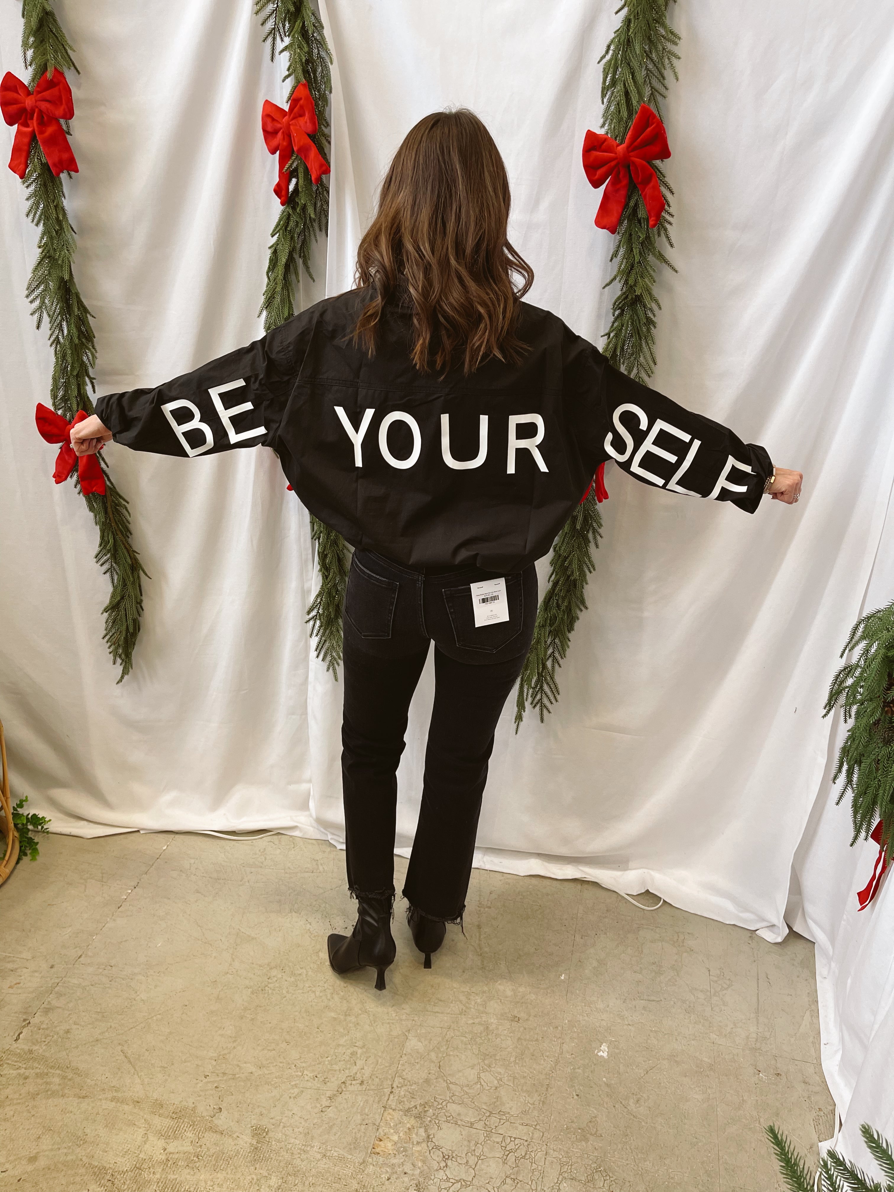 Be Yourself Black Button Up Top-Long Sleeve Tops-hesperus-The Silo Boutique, Women's Fashion Boutique Located in Warren and Grand Forks North Dakota