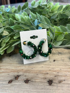 Ball Wreath Hoop Earrings-Earrings-kenze-The Silo Boutique, Women's Fashion Boutique Located in Warren and Grand Forks North Dakota