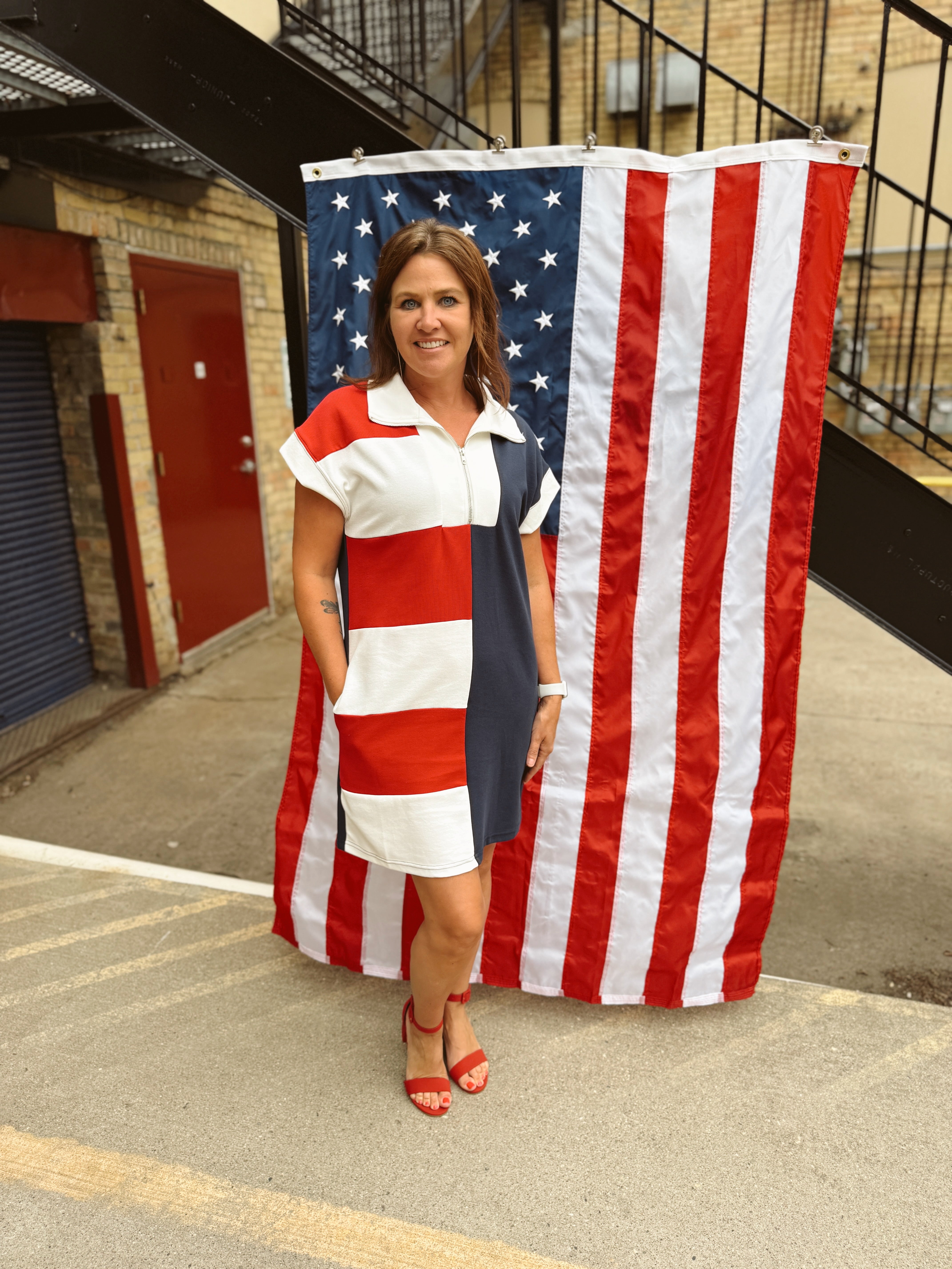 The American Dress-FINAL SALE-Dresses-she and sky-The Silo Boutique, Women's Fashion Boutique Located in Warren and Grand Forks North Dakota