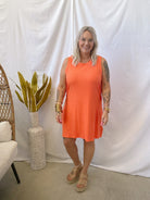 Another Love Justine Persimmon Dress-Final Sale-Dresses-another love-The Silo Boutique, Women's Fashion Boutique Located in Warren and Grand Forks North Dakota