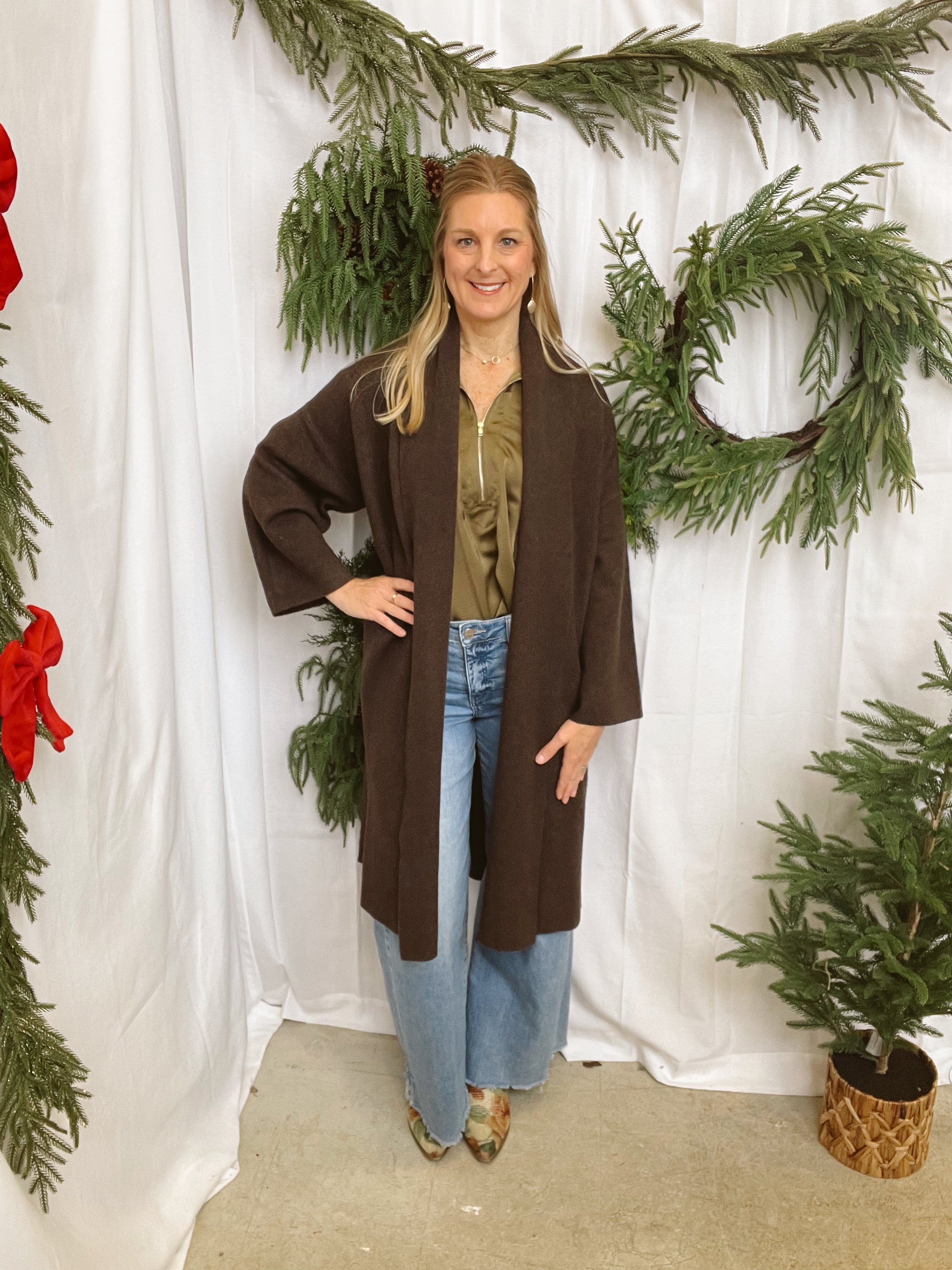 Ivy Cozy Cardigan-Espresso-Final Sale-Cardigans-bluivy-The Silo Boutique, Women's Fashion Boutique Located in Warren and Grand Forks North Dakota