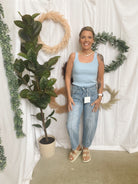 Jade Ribbed Bodysuit-Dusty Blue-Bodysuits-jade by jane-The Silo Boutique, Women's Fashion Boutique Located in Warren and Grand Forks North Dakota