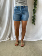 Risen Kylie Cuffed Hem Shorts-Shorts-risen-The Silo Boutique, Women's Fashion Boutique Located in Warren and Grand Forks North Dakota