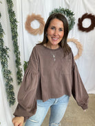 Max Mineral Long Sleeve Top-Brown-Sweaters-hyfve-The Silo Boutique, Women's Fashion Boutique Located in Warren and Grand Forks North Dakota