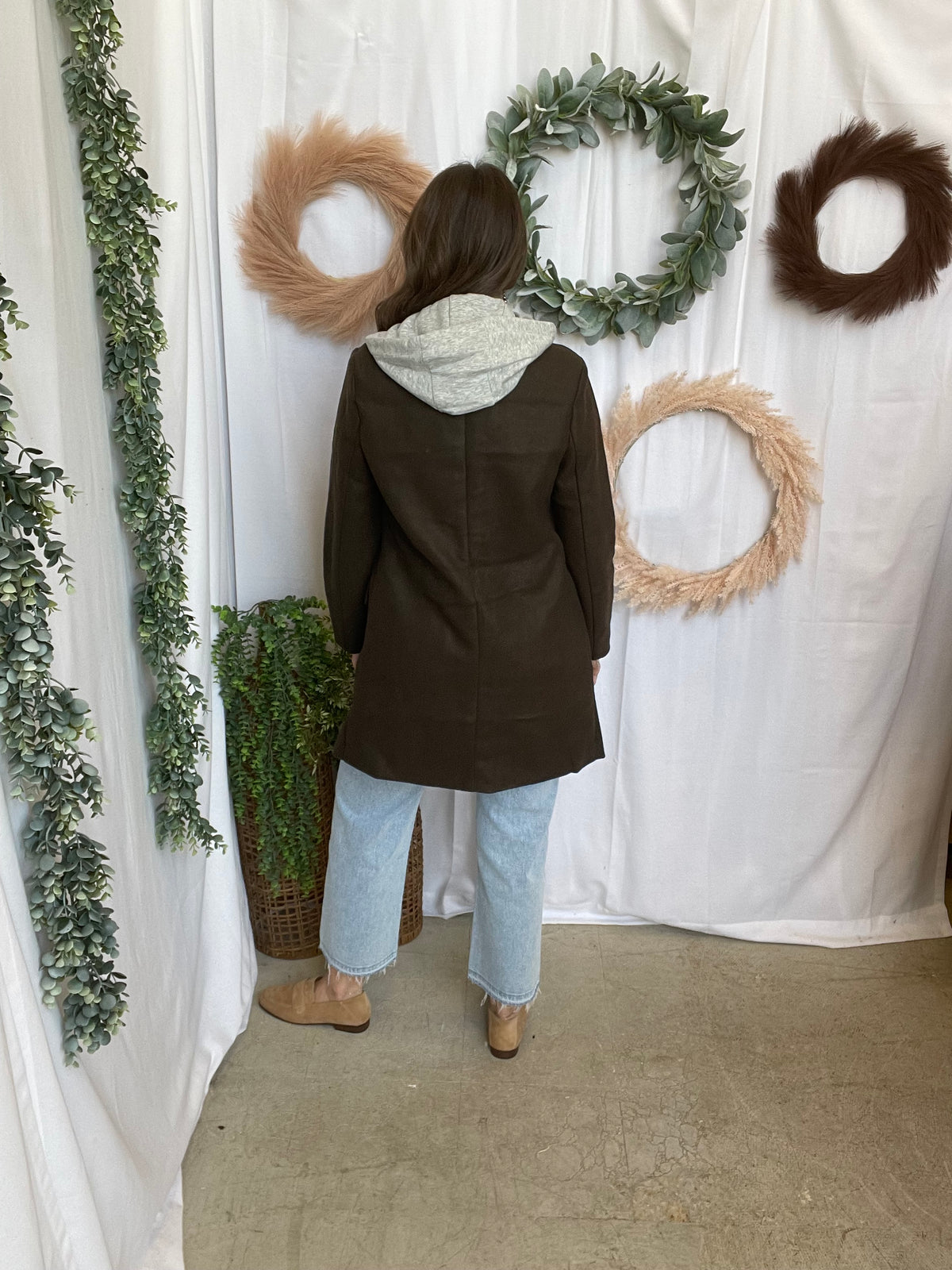 Allie Hooded Jacket-Espresso-Coats & Jackets-love tree-The Silo Boutique, Women's Fashion Boutique Located in Warren and Grand Forks North Dakota
