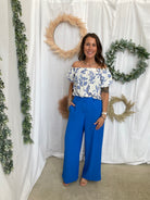 Skies Trouser Pants-Blue-Pants-skies are blue-The Silo Boutique, Women's Fashion Boutique Located in Warren and Grand Forks North Dakota