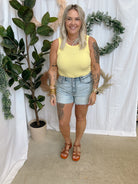 Mono B Ribbed Tank Top-Yellow-Tank Tops-mono b-The Silo Boutique, Women's Fashion Boutique Located in Warren and Grand Forks North Dakota