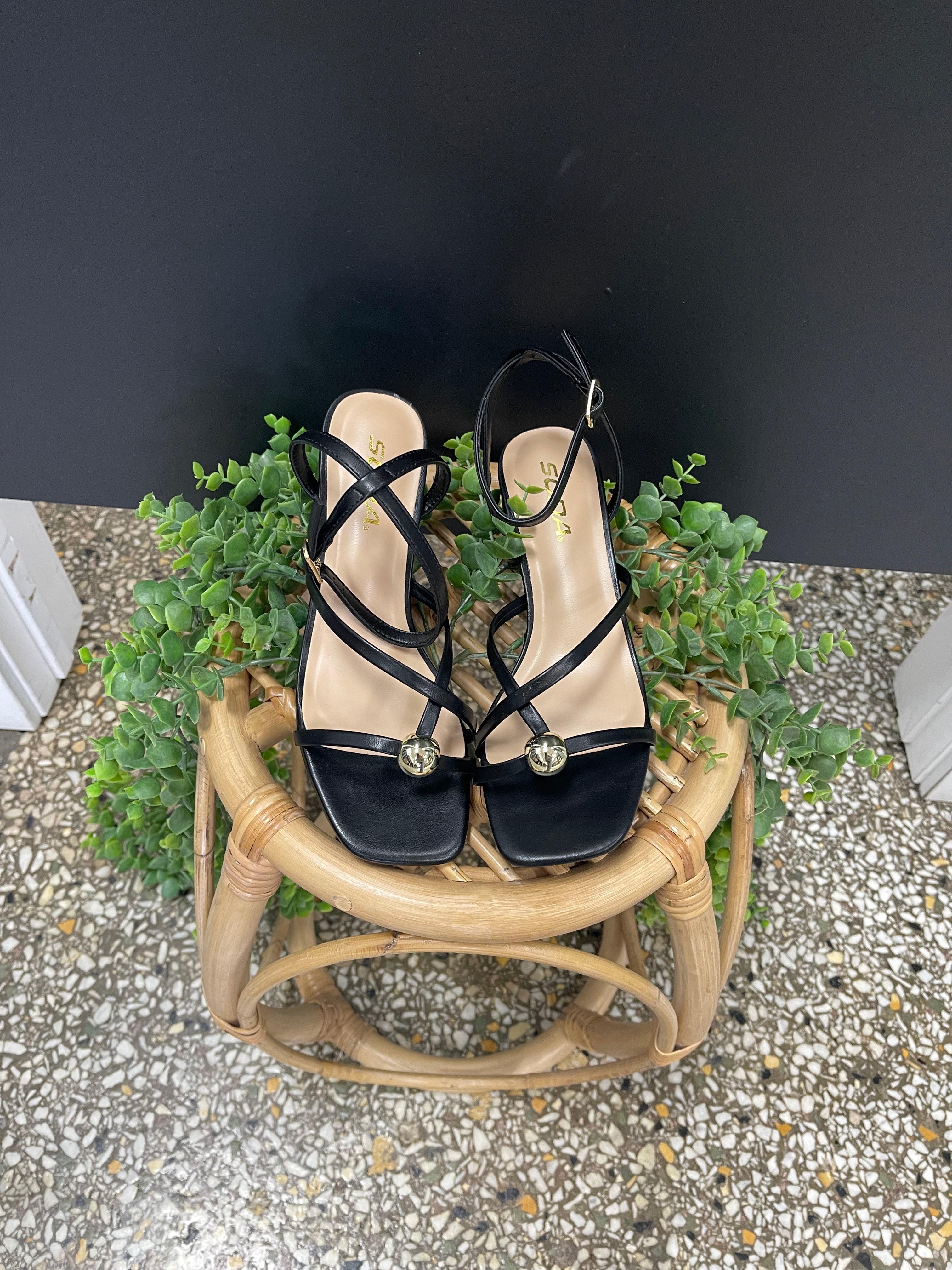 Soda Tuari Sandal Heel-Black-Shoes-soda-The Silo Boutique, Women's Fashion Boutique Located in Warren and Grand Forks North Dakota