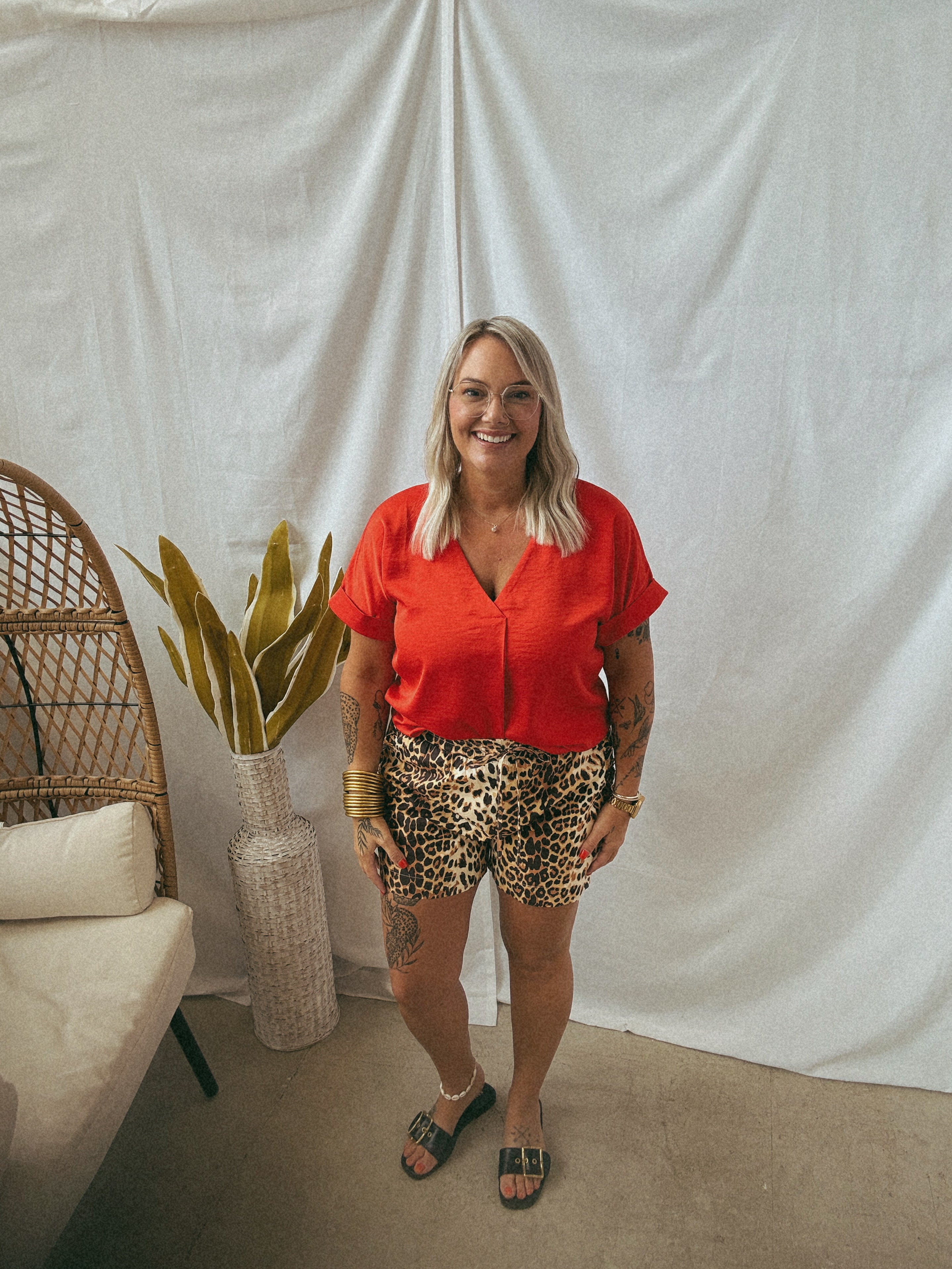 Glam V Neck Short Sleeve Top-Red-Final Sale-Short Sleeve Tops-glam-The Silo Boutique, Women's Fashion Boutique Located in Warren and Grand Forks North Dakota