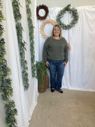 Annie Classic Sweater-Winter Green-Long Sleeve Tops-be cool-The Silo Boutique, Women's Fashion Boutique Located in Warren and Grand Forks North Dakota