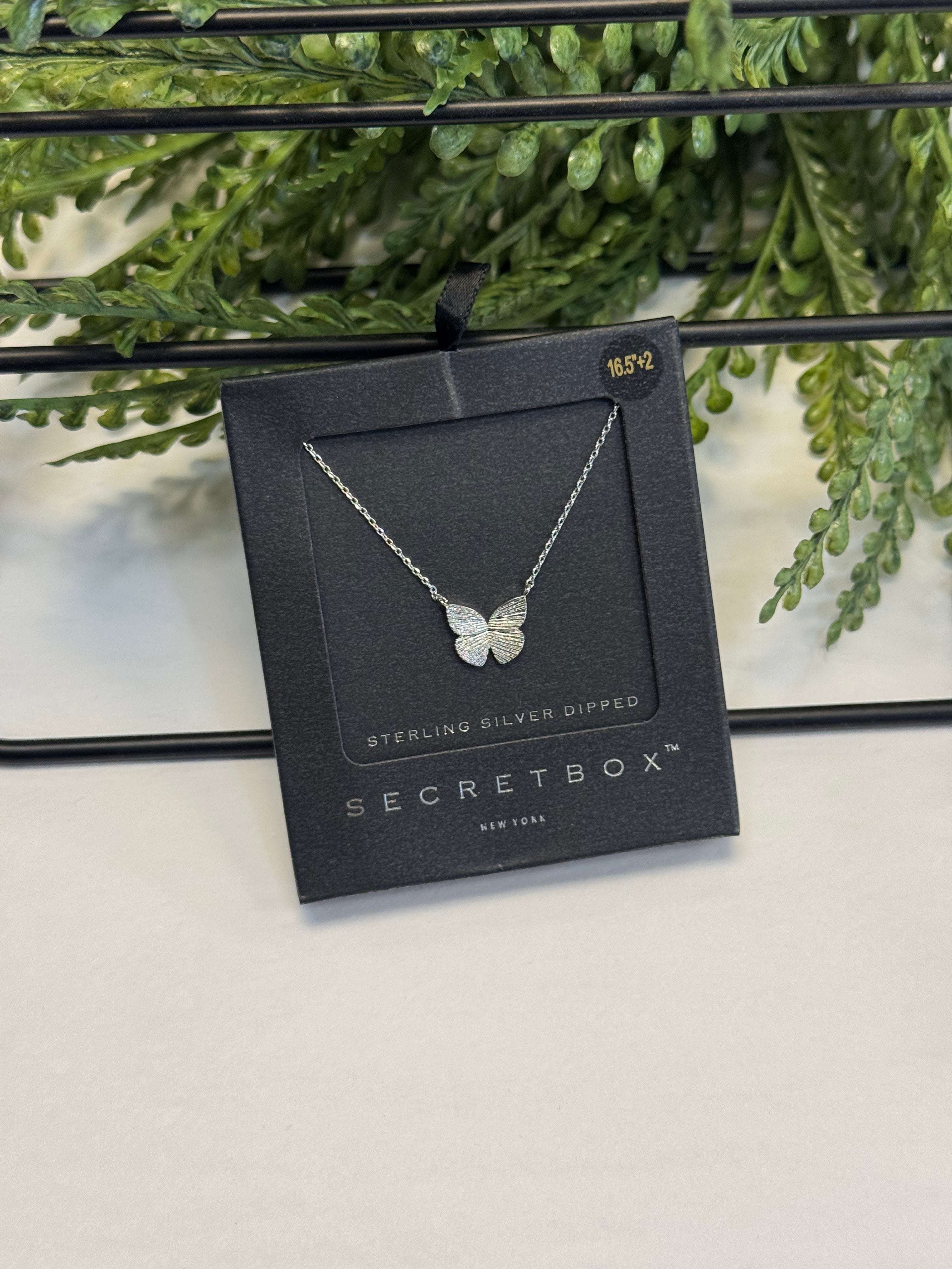 Butterfly Pendant Necklace-Silver-Necklaces-Fame-The Silo Boutique, Women's Fashion Boutique Located in Warren and Grand Forks North Dakota
