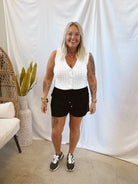 Another Love Audra Linen Shorts-Black-Final Sale-Shorts-another love-The Silo Boutique, Women's Fashion Boutique Located in Warren and Grand Forks North Dakota