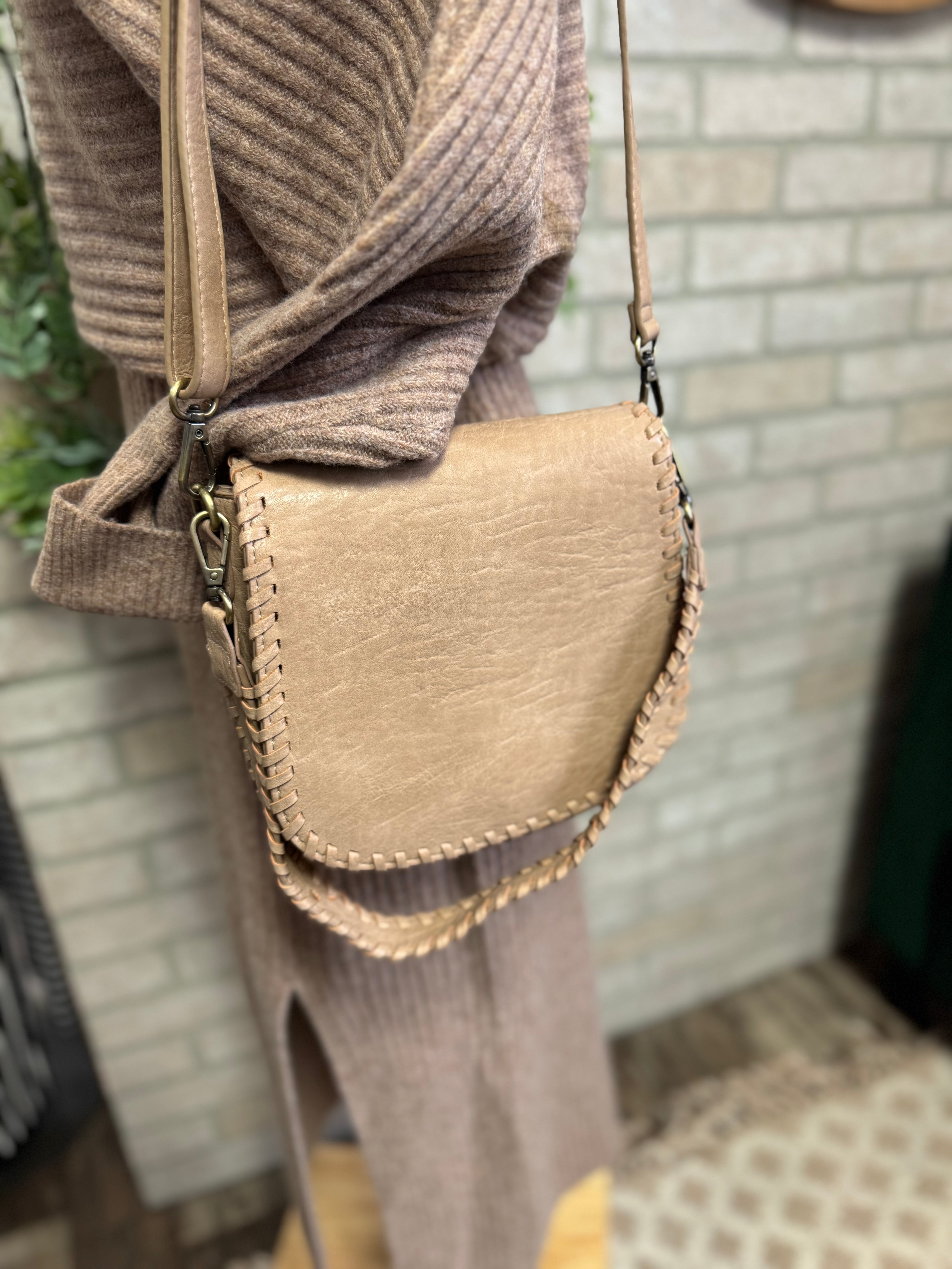 Joy Susan Annie Whipstitch Crossbody Purse-Buff-Purses-joy susan-The Silo Boutique, Women's Fashion Boutique Located in Warren and Grand Forks North Dakota