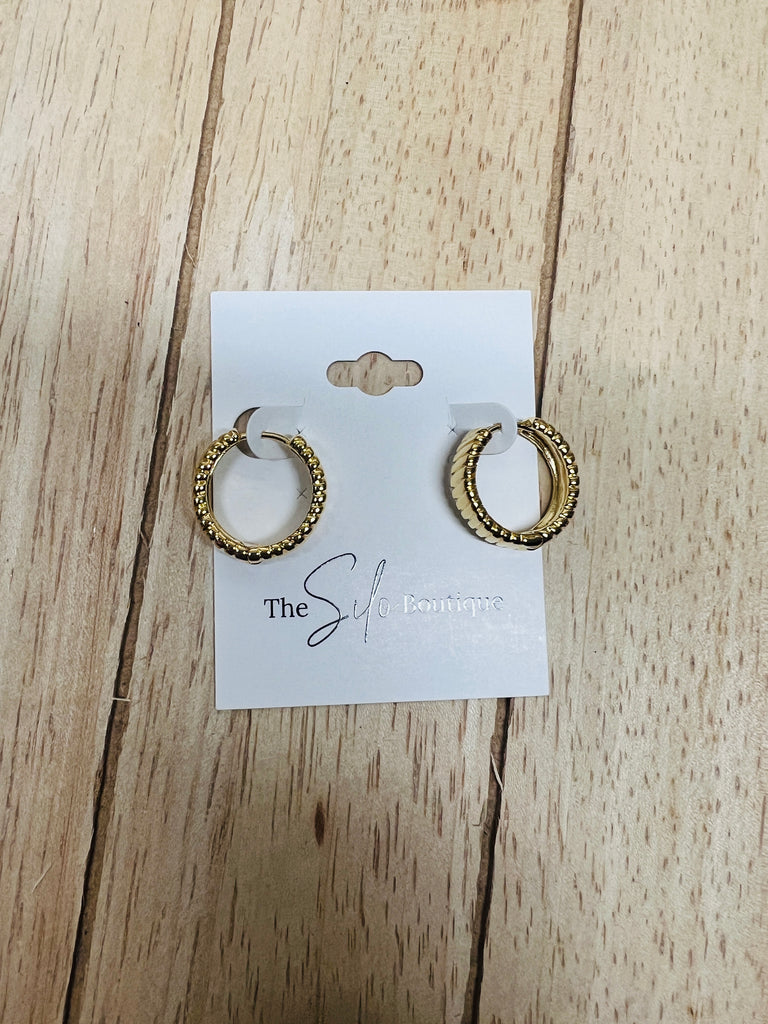 Braided Latch Hoop Earrings-Earrings-Fame-The Silo Boutique, Women's Fashion Boutique Located in Warren and Grand Forks North Dakota