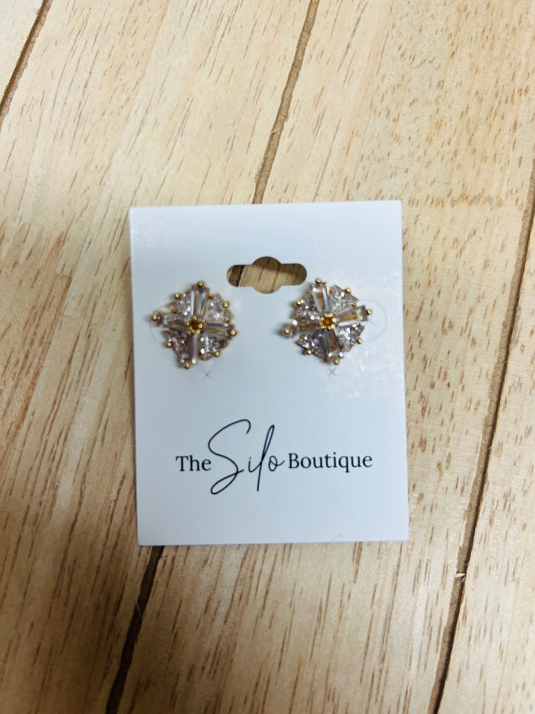 Fame Rhinestone Burst Earrings-Earrings-Fame-The Silo Boutique, Women's Fashion Boutique Located in Warren and Grand Forks North Dakota