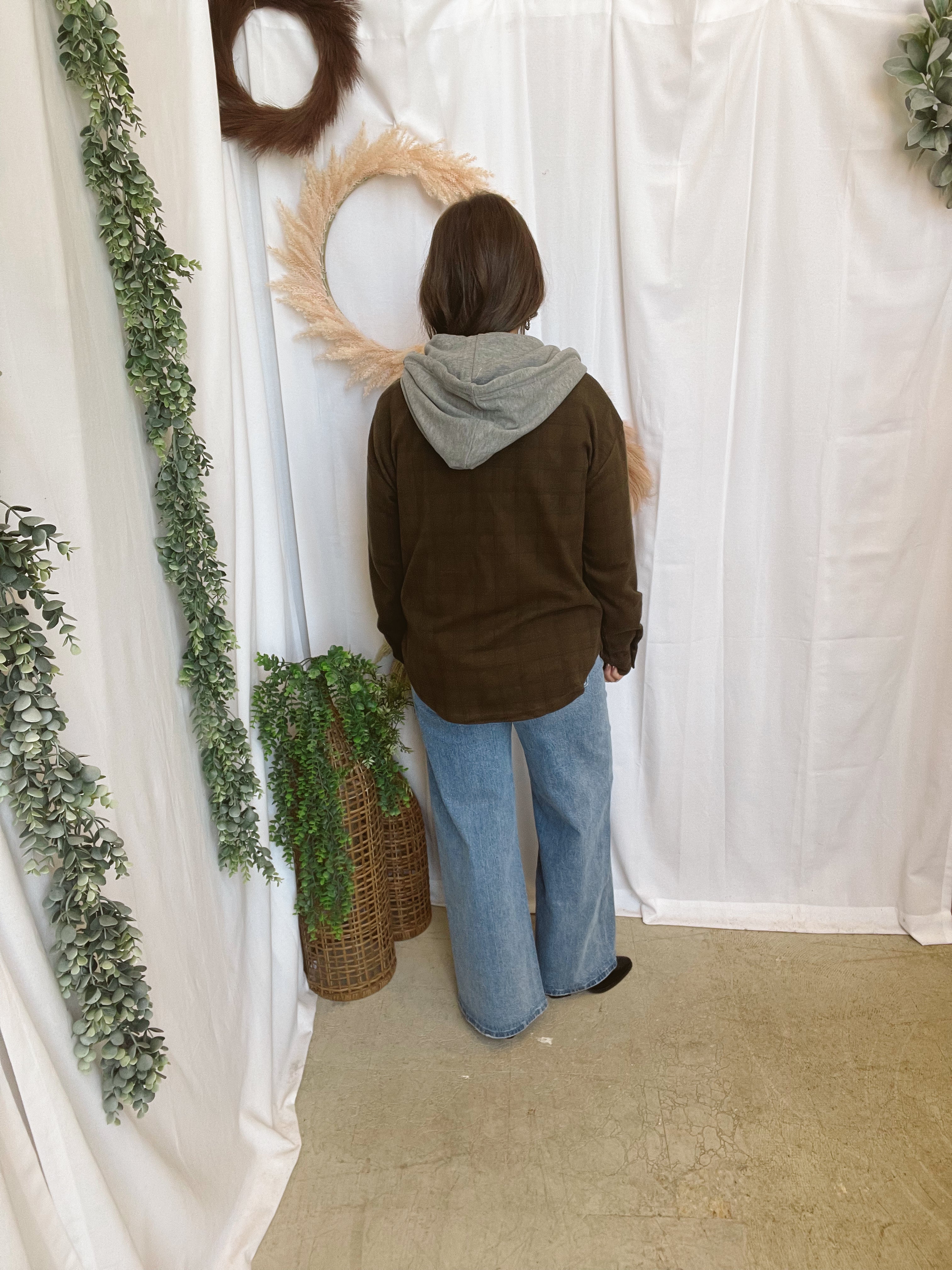 Hailey Check Plaid Shacket-Tobacco-Shackets-hem and thread-The Silo Boutique, Women's Fashion Boutique Located in Warren and Grand Forks North Dakota