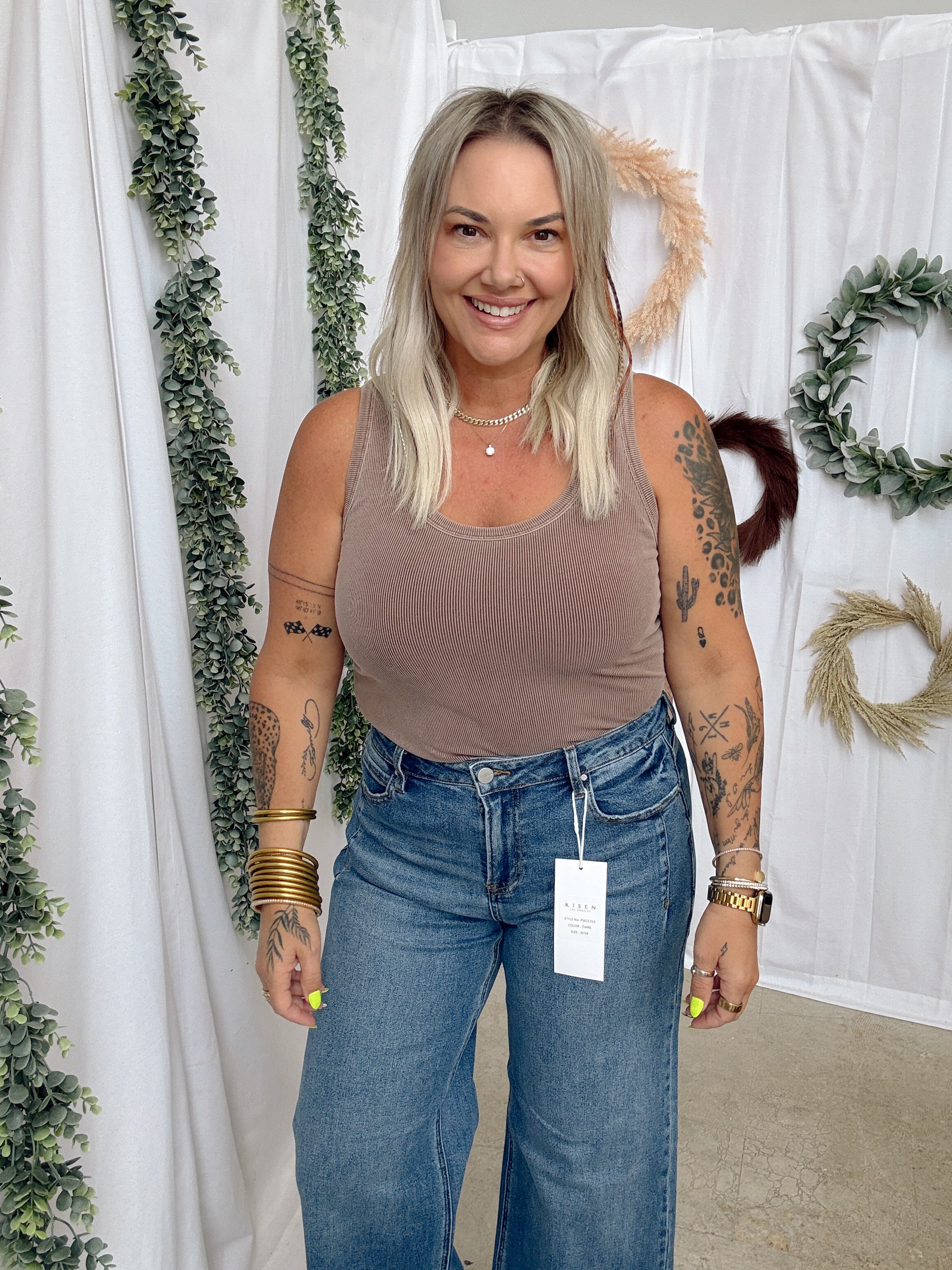 Classic Scoop Tank Top-Brown-Tank Tops-be cool-The Silo Boutique, Women's Fashion Boutique Located in Warren and Grand Forks North Dakota