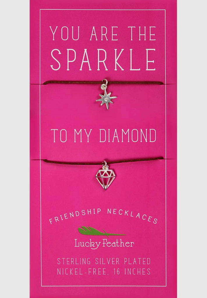 Friendship Necklace - Sparkle/Diamond-Earrings-lucky feather-The Silo Boutique, Women's Fashion Boutique Located in Warren and Grand Forks North Dakota