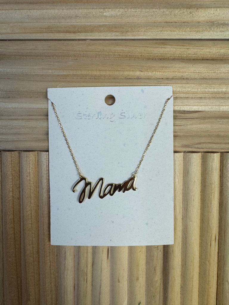 Mama Script Necklace-Jewelry-Fame-The Silo Boutique, Women's Fashion Boutique Located in Warren and Grand Forks North Dakota